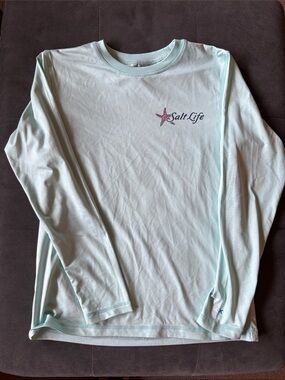 Salt Life Kids Light Aqua Long Sleeve Rashguard with Starfish Accent